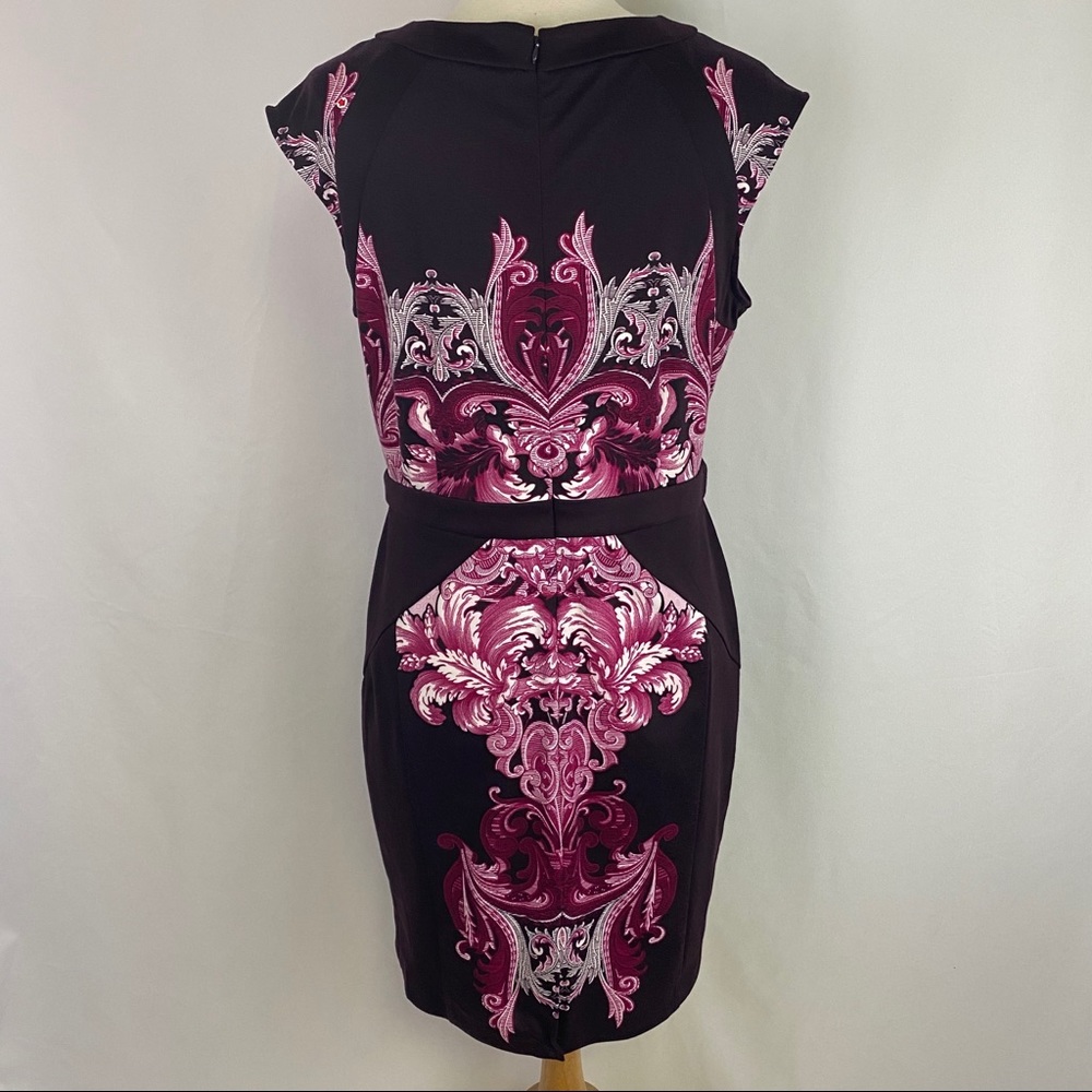 💕SOLD💕New York & Co Stretch Purple Floral Dress - Picture 2 of 8